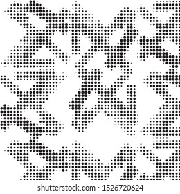 Spotted black and white grunge vector line background. Abstract halftone illustration background. Grunge grid polka dot background pattern