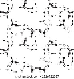 Spotted black and white grunge vector line background. Abstract halftone illustration background. Grunge grid polka dot background pattern