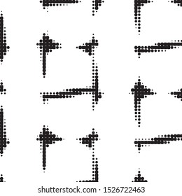 Spotted black and white grunge vector line background. Abstract halftone illustration background. Grunge grid polka dot background pattern