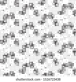 Spotted black and white grunge vector line background. Abstract halftone illustration background. Grunge grid polka dot background pattern