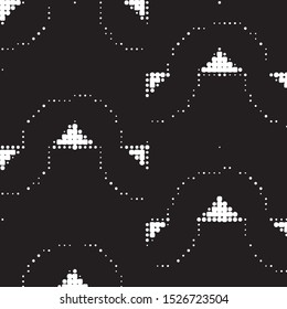 Spotted black and white grunge vector line background. Abstract halftone illustration background. Grunge grid polka dot background pattern