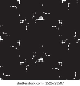 Spotted black and white grunge vector line background. Abstract halftone illustration background. Grunge grid polka dot background pattern