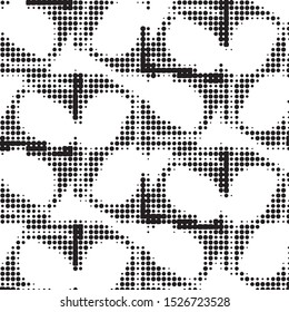 Spotted black and white grunge vector line background. Abstract halftone illustration background. Grunge grid polka dot background pattern