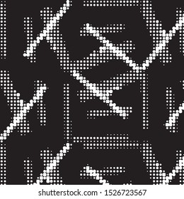 Spotted black and white grunge vector line background. Abstract halftone illustration background. Grunge grid polka dot background pattern