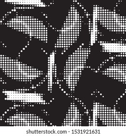 Spotted black and white grunge vector line background. Abstract halftone illustration background. Grunge grid polka dot background pattern