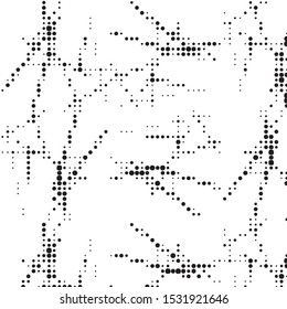 Spotted black and white grunge vector line background. Abstract halftone illustration background. Grunge grid polka dot background pattern