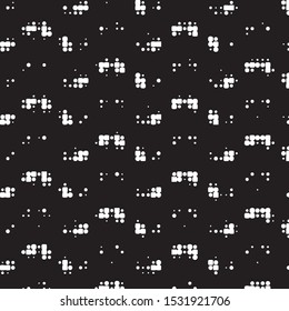 Spotted black and white grunge vector line background. Abstract halftone illustration background. Grunge grid polka dot background pattern