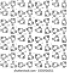 Spotted black and white grunge vector line background. Abstract halftone illustration background. Grunge grid polka dot background pattern