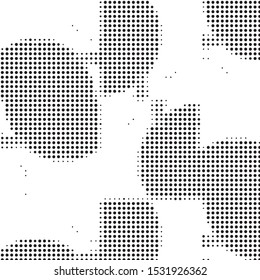 Spotted black and white grunge vector line background. Abstract halftone illustration background. Grunge grid polka dot background pattern