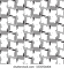 Spotted black and white grunge vector line background. Abstract halftone illustration background. Grunge grid polka dot background pattern