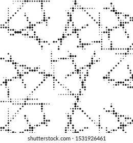 Spotted black and white grunge vector line background. Abstract halftone illustration background. Grunge grid polka dot background pattern