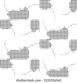 Spotted black and white grunge vector line background. Abstract halftone illustration background. Grunge grid polka dot background pattern