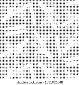 Spotted black and white grunge vector line background. Abstract halftone illustration background. Grunge grid polka dot background pattern