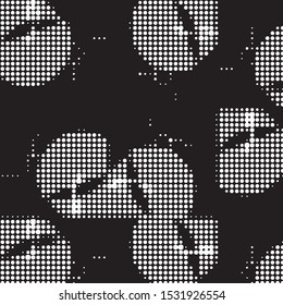 Spotted black and white grunge vector line background. Abstract halftone illustration background. Grunge grid polka dot background pattern