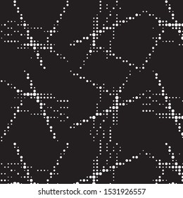 Spotted black and white grunge vector line background. Abstract halftone illustration background. Grunge grid polka dot background pattern