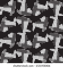 Spotted black and white grunge vector line background. Abstract halftone illustration background. Grunge grid polka dot background pattern

