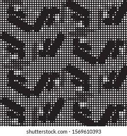 Spotted black and white grunge vector line background. Abstract halftone illustration background. Grunge grid polka dot background pattern