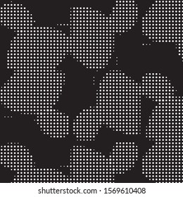 Spotted black and white grunge vector line background. Abstract halftone illustration background. Grunge grid polka dot background pattern