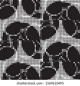Spotted black and white grunge vector line background. Abstract halftone illustration background. Grunge grid polka dot background pattern
