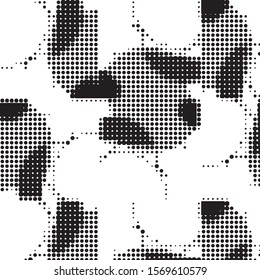 Spotted black and white grunge vector line background. Abstract halftone illustration background. Grunge grid polka dot background pattern