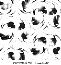 Spotted black and white grunge vector line background. Abstract halftone illustration background. Grunge grid polka dot background pattern