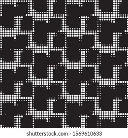 Spotted black and white grunge vector line background. Abstract halftone illustration background. Grunge grid polka dot background pattern