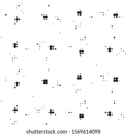 Spotted black and white grunge vector line background. Abstract halftone illustration background. Grunge grid polka dot background pattern