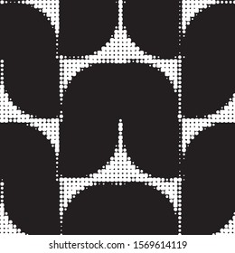 Spotted black and white grunge vector line background. Abstract halftone illustration background. Grunge grid polka dot background pattern
