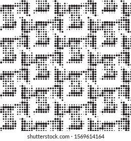 Spotted black and white grunge vector line background. Abstract halftone illustration background. Grunge grid polka dot background pattern