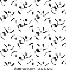 Spotted black and white grunge vector line background. Abstract halftone illustration background. Grunge grid polka dot background pattern