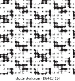 Spotted black and white grunge vector line background. Abstract halftone illustration background. Grunge grid polka dot background pattern