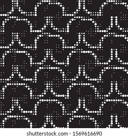 Spotted black and white grunge vector line background. Abstract halftone illustration background. Grunge grid polka dot background pattern