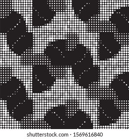 Spotted black and white grunge vector line background. Abstract halftone illustration background. Grunge grid polka dot background pattern