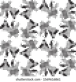 Spotted black and white grunge vector line background. Abstract halftone illustration background. Grunge grid polka dot background pattern