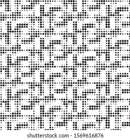 Spotted black and white grunge vector line background. Abstract halftone illustration background. Grunge grid polka dot background pattern