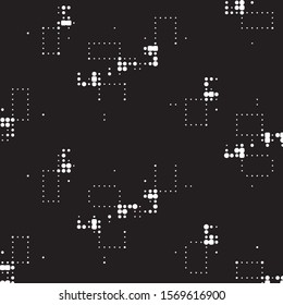 Spotted black and white grunge vector line background. Abstract halftone illustration background. Grunge grid polka dot background pattern