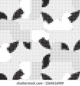 Spotted black and white grunge vector line background. Abstract halftone illustration background. Grunge grid polka dot background pattern