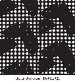 Spotted black and white grunge vector line background. Abstract halftone illustration background. Grunge grid polka dot background pattern