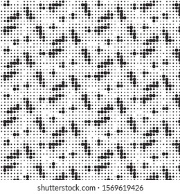 Spotted black and white grunge vector line background. Abstract halftone illustration background. Grunge grid polka dot background pattern