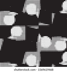 Spotted black and white grunge vector line background. Abstract halftone illustration background. Grunge grid polka dot background pattern