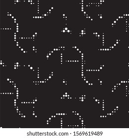 Spotted black and white grunge vector line background. Abstract halftone illustration background. Grunge grid polka dot background pattern