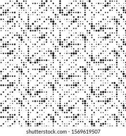 Spotted black and white grunge vector line background. Abstract halftone illustration background. Grunge grid polka dot background pattern