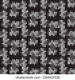 Spotted black and white grunge vector line background. Abstract halftone illustration background. Grunge grid polka dot background pattern