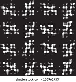 Spotted black and white grunge vector line background. Abstract halftone illustration background. Grunge grid polka dot background pattern