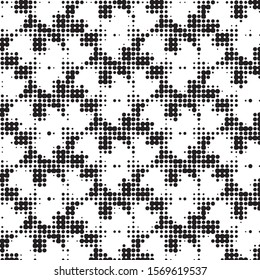 Spotted black and white grunge vector line background. Abstract halftone illustration background. Grunge grid polka dot background pattern
