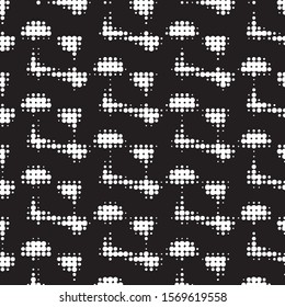 Spotted black and white grunge vector line background. Abstract halftone illustration background. Grunge grid polka dot background pattern