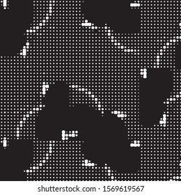 Spotted black and white grunge vector line background. Abstract halftone illustration background. Grunge grid polka dot background pattern