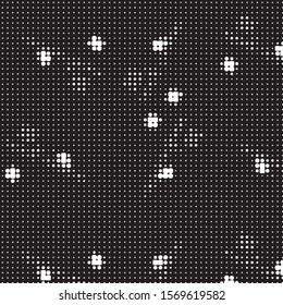Spotted black and white grunge vector line background. Abstract halftone illustration background. Grunge grid polka dot background pattern