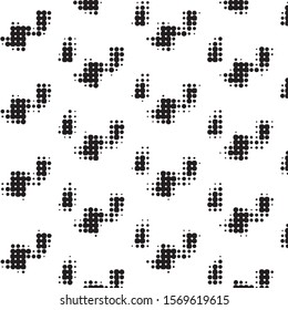 Spotted black and white grunge vector line background. Abstract halftone illustration background. Grunge grid polka dot background pattern