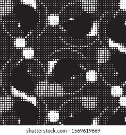 Spotted black and white grunge vector line background. Abstract halftone illustration background. Grunge grid polka dot background pattern